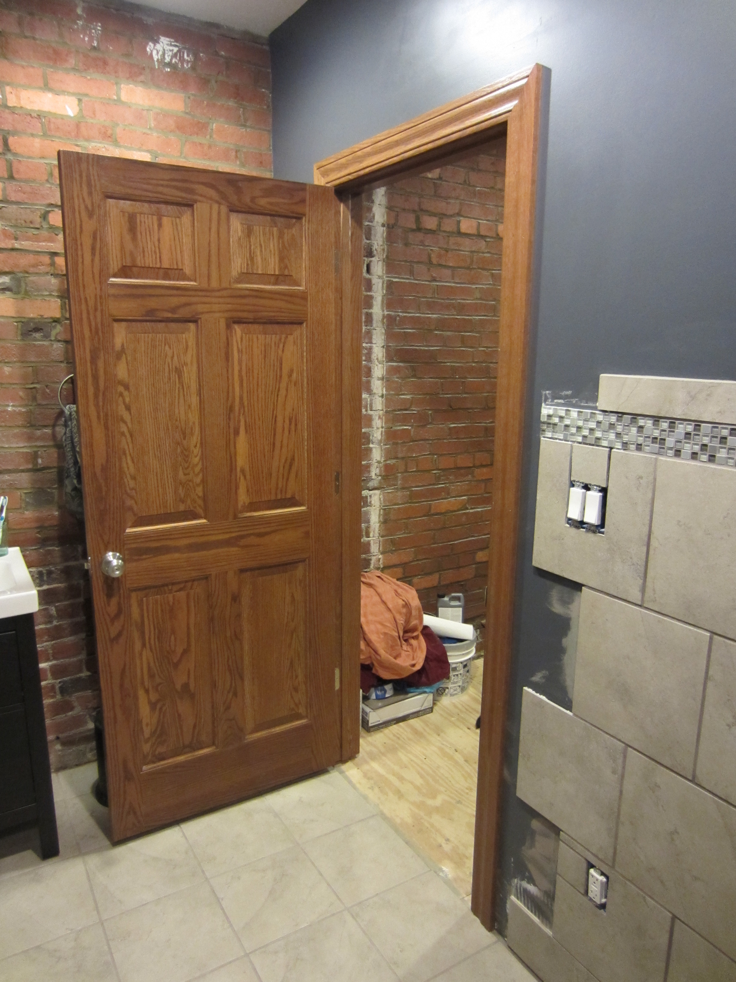 Bathroom Door  Trim Install Shower Sealing DESIGN BUILD 